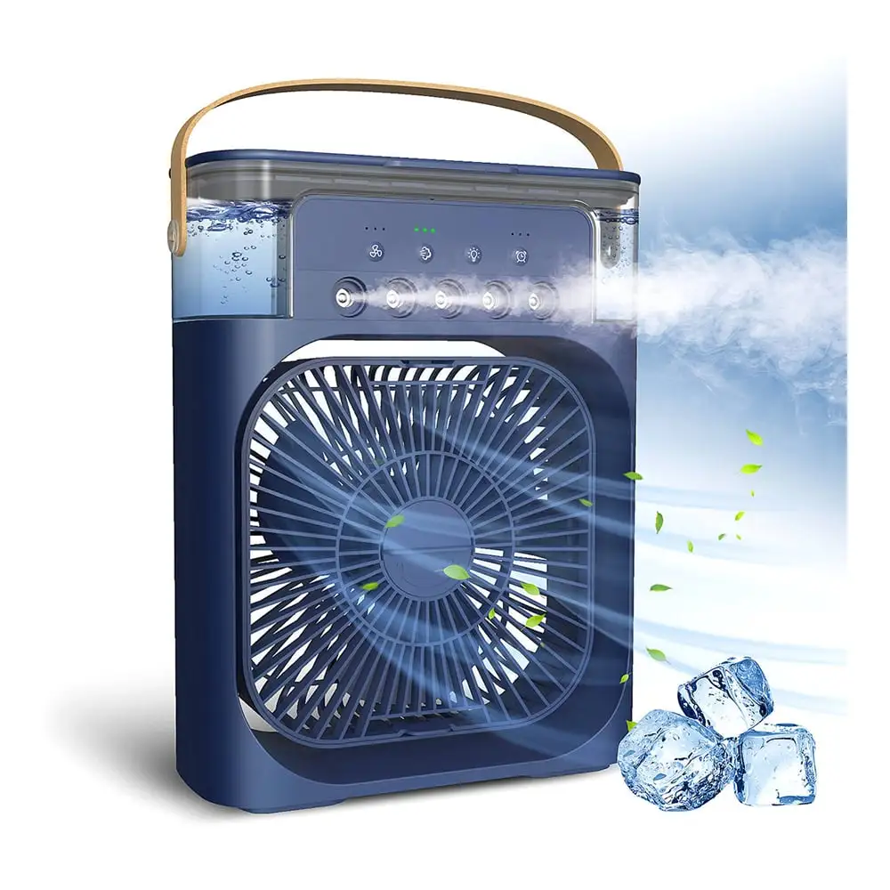USB Portable Air Cooling Fan with Humidifier Purifier Mist and LED Light