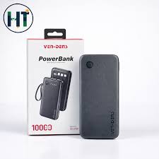 POWERBANK 10000MAH WITH CABLE BLACK VD-PB058